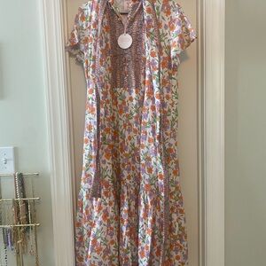 Victoria Dunn Purple and Orange Floral Dress